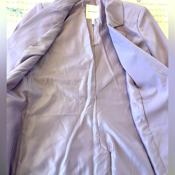 NWT Avec Les Filles Double-Breasted Blazer in Lilac - Picture 8 of 11
